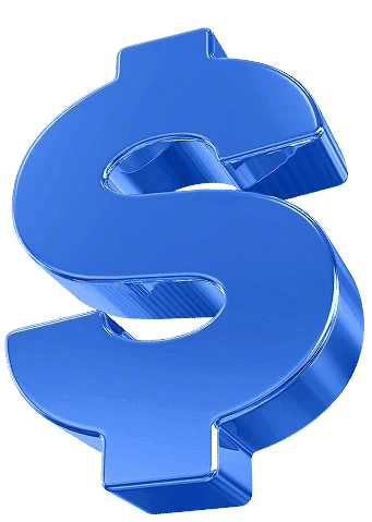 Blue dollar sign